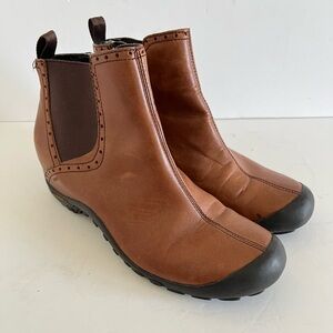 Merrell Saddle Tan Leather Chelsea Waterproof Performance Ankle Boots size 11